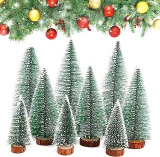 Allecto Plus Dennenboomdecoratie 9-delig mini kerstboomset 10-20 cm