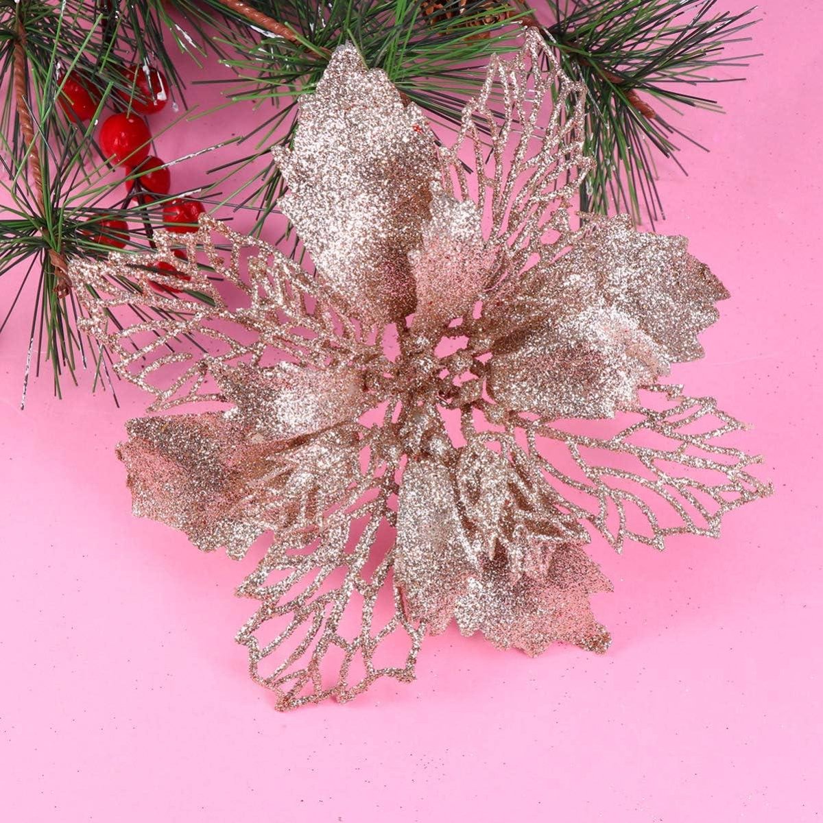 Allecto Plus Glitter Kerststerren 12 Stuks