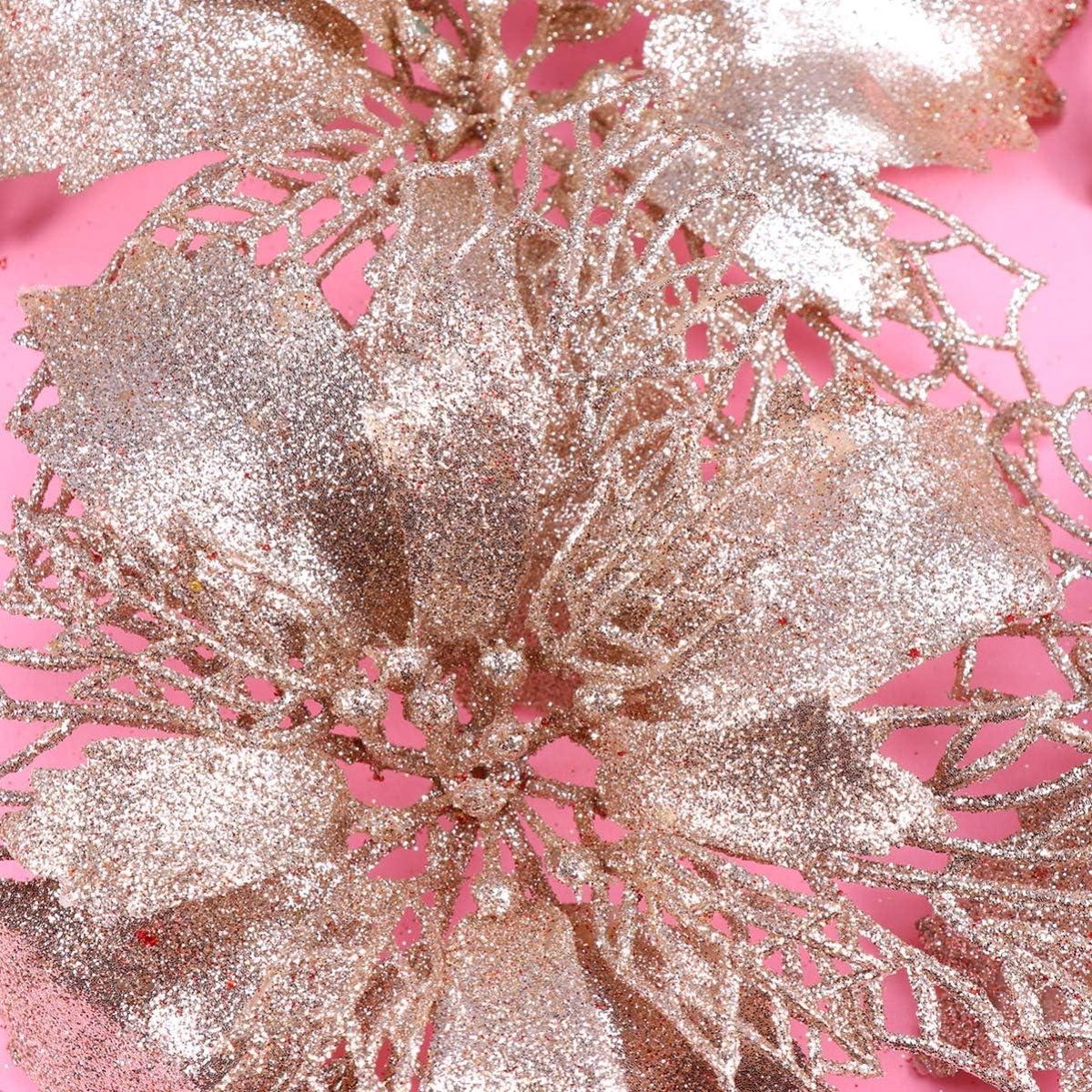 Allecto Plus Glitter Kerststerren 12 Stuks