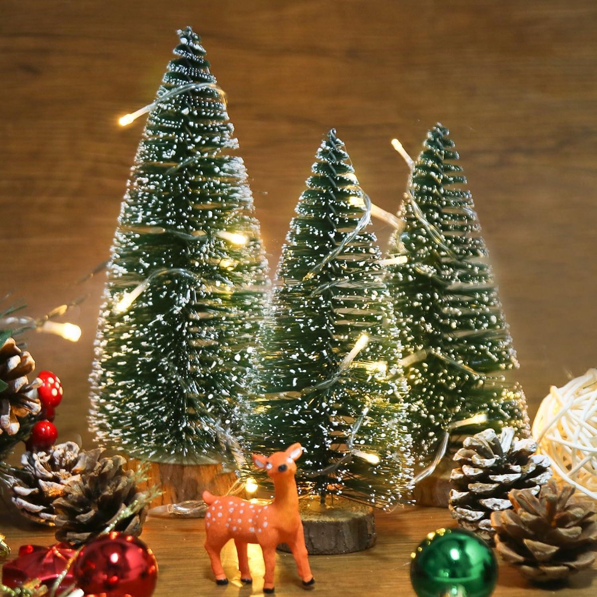 Allecto Plus Mini-kerstbomen set 9 stuks groen 10-20 cm