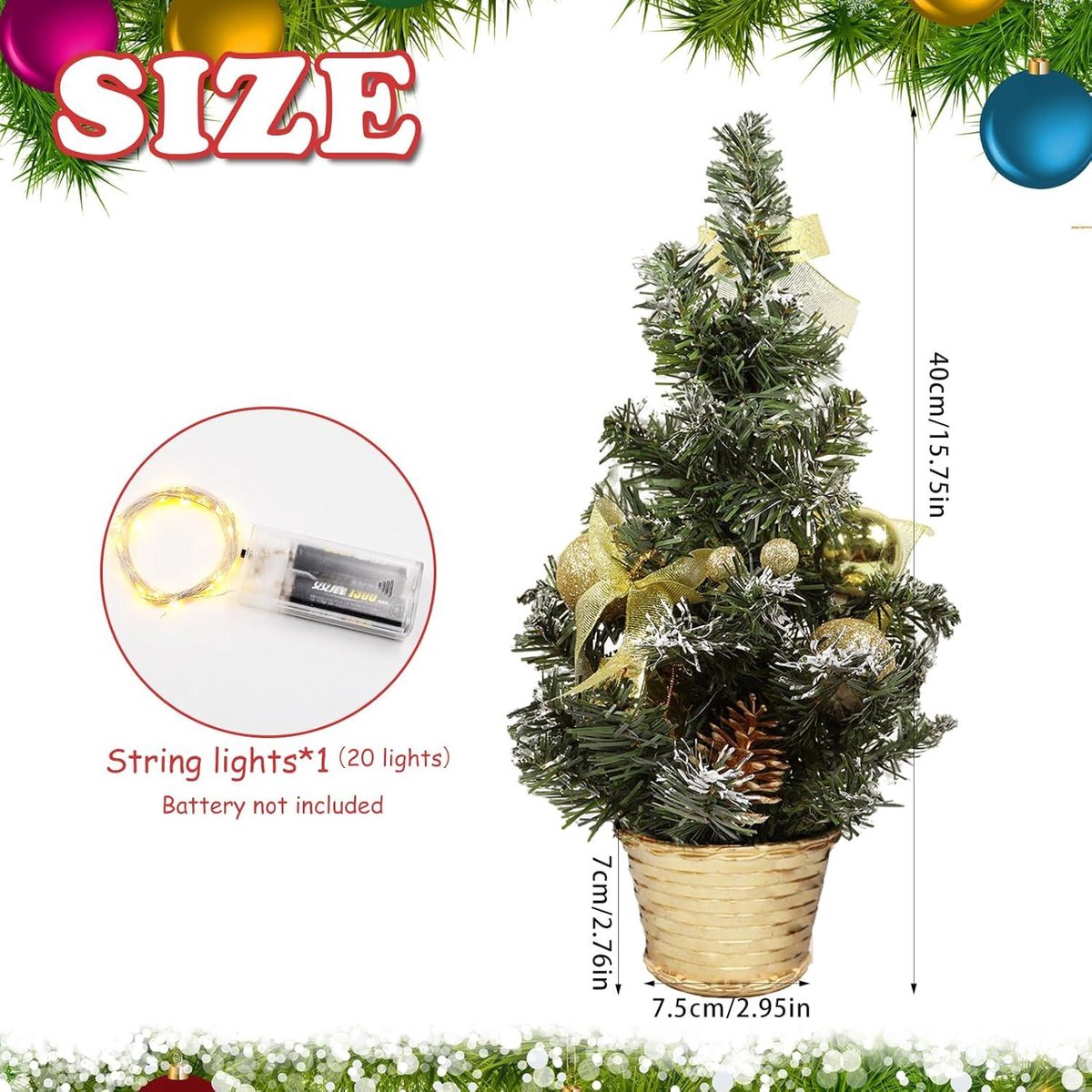 Allecto Plus Mini-kerstboom 40 cm kunstkerstboom
