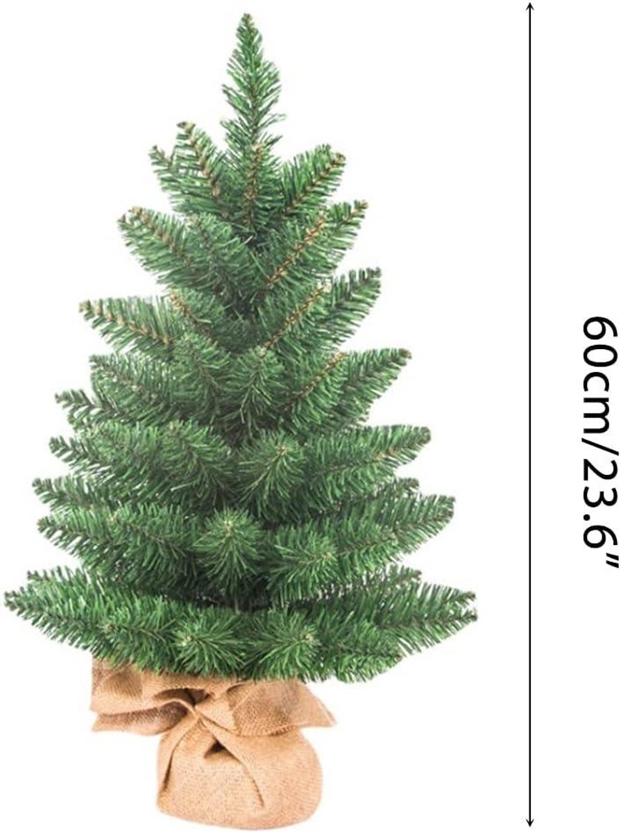 Allecto Plus Mini Kerstboom 60cm met Ornamenten en Linnen Base