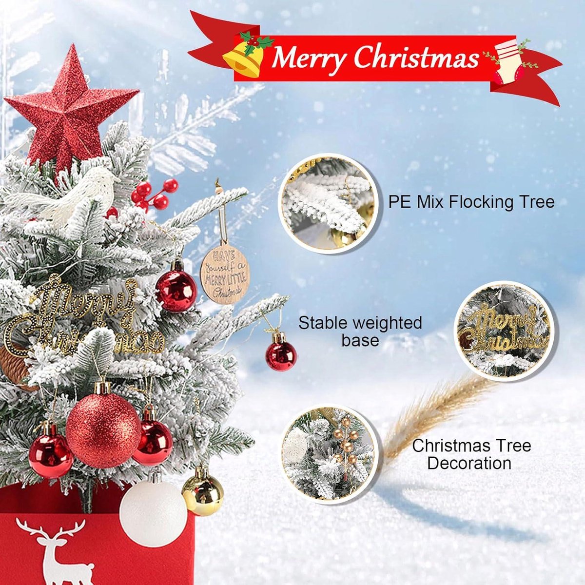 Allecto Plus Mini kerstboom LED 45 cm