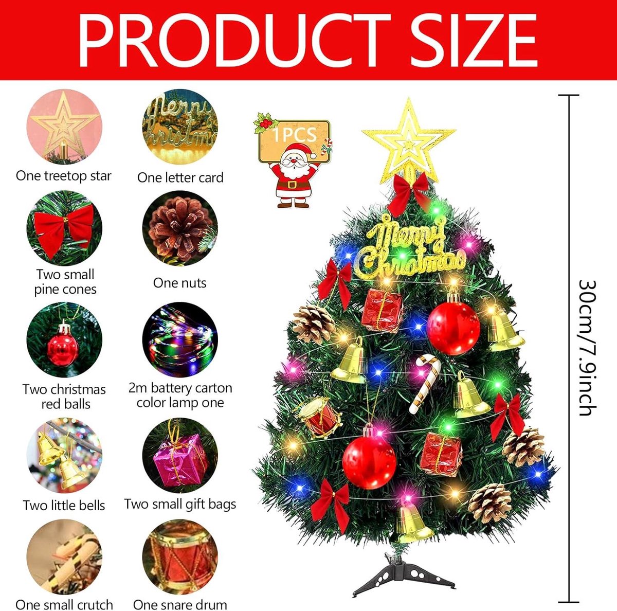 Allecto Plus Mini Kunstkerstboom 30 cm LED