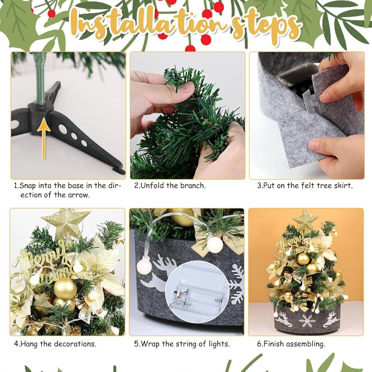 Allecto Plus Mini kunstkerstboom 45 cm