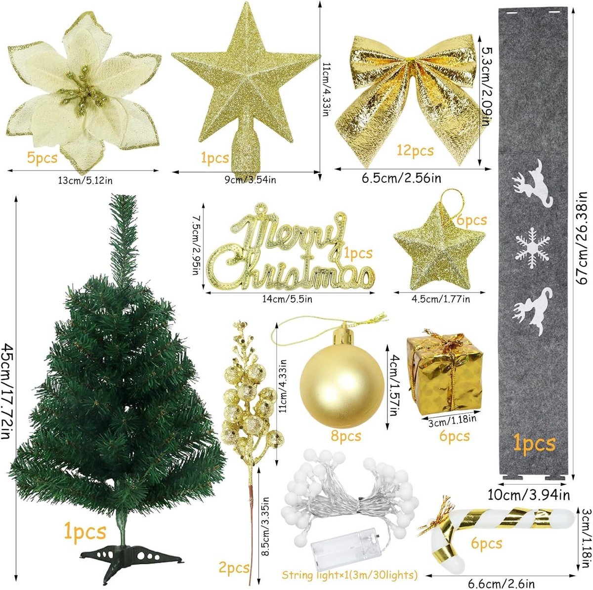 Allecto Plus Mini kunstkerstboom 45 cm