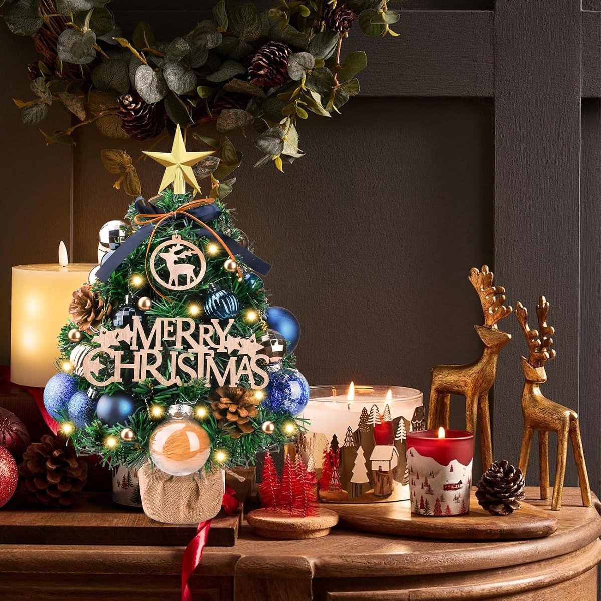 Allecto Plus Mini kunstkerstboom met LED verlichting