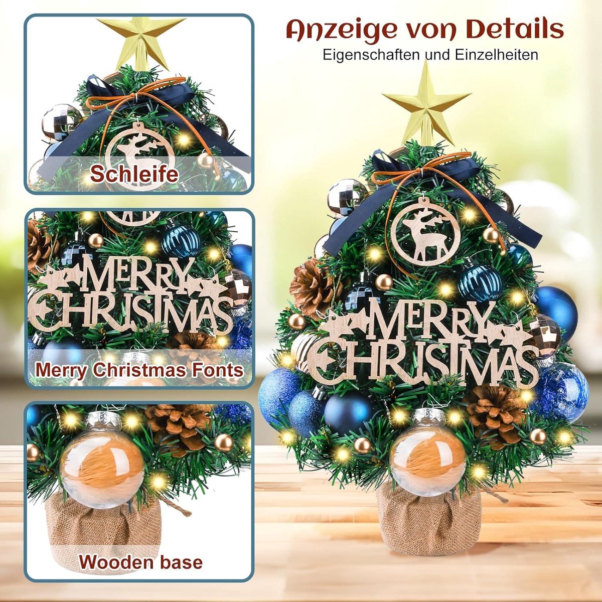 Allecto Plus Mini kunstkerstboom met LED verlichting