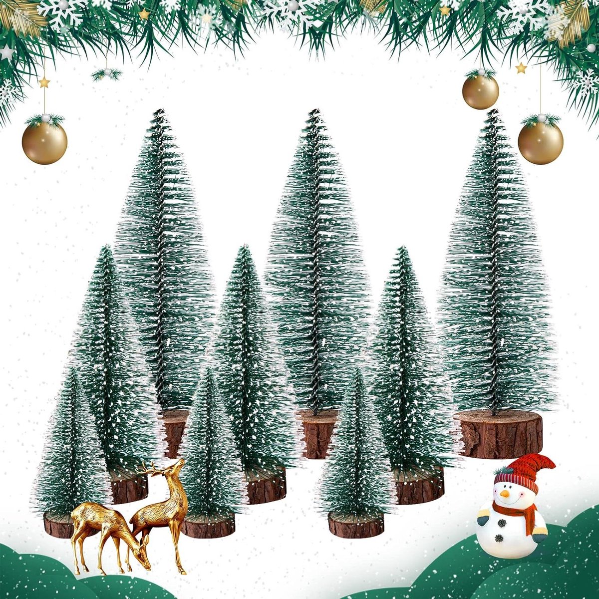 Allecto Premium Kunstkerstboom Miniatuur Set 3