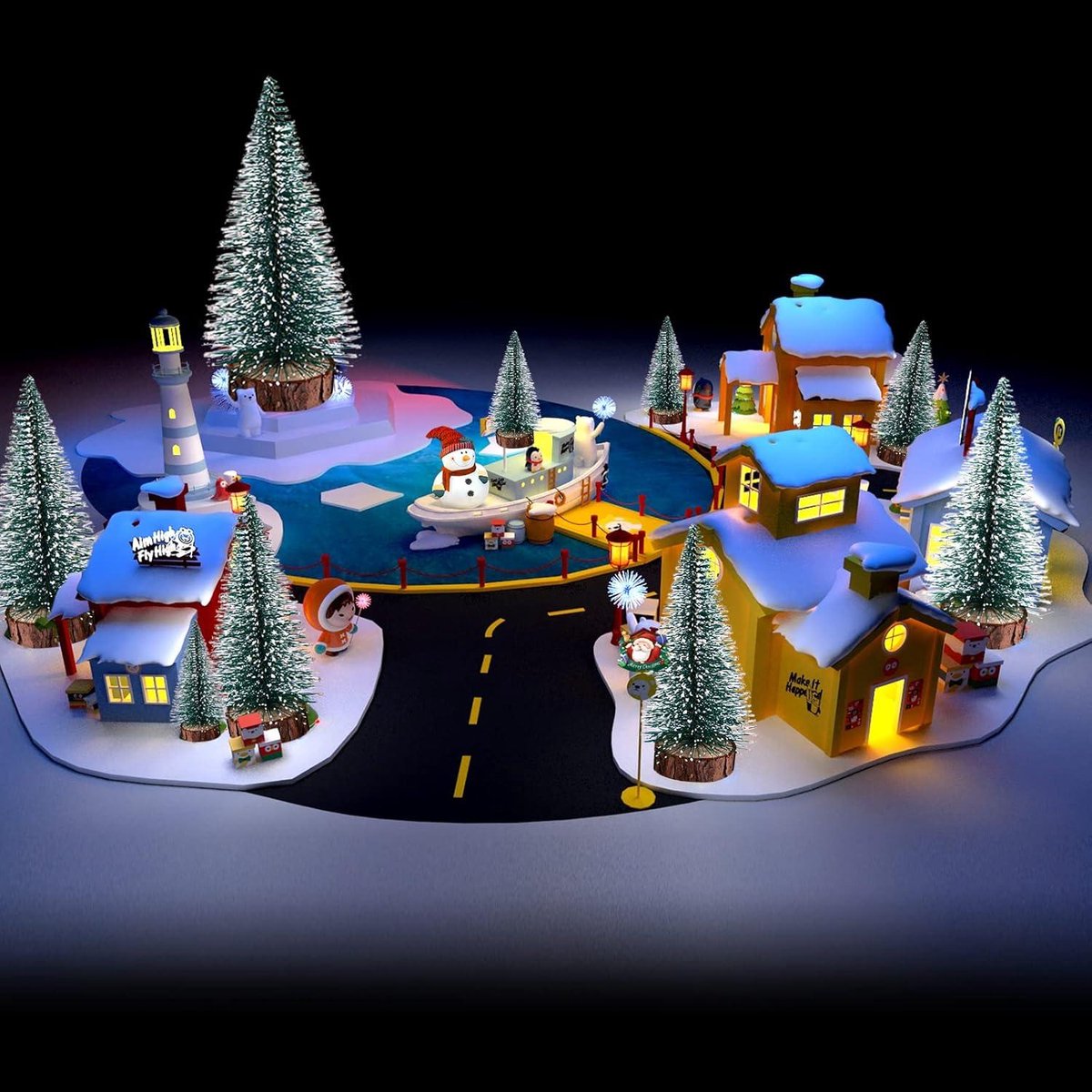 Allecto Premium Kunstkerstboom Miniatuur Set 3