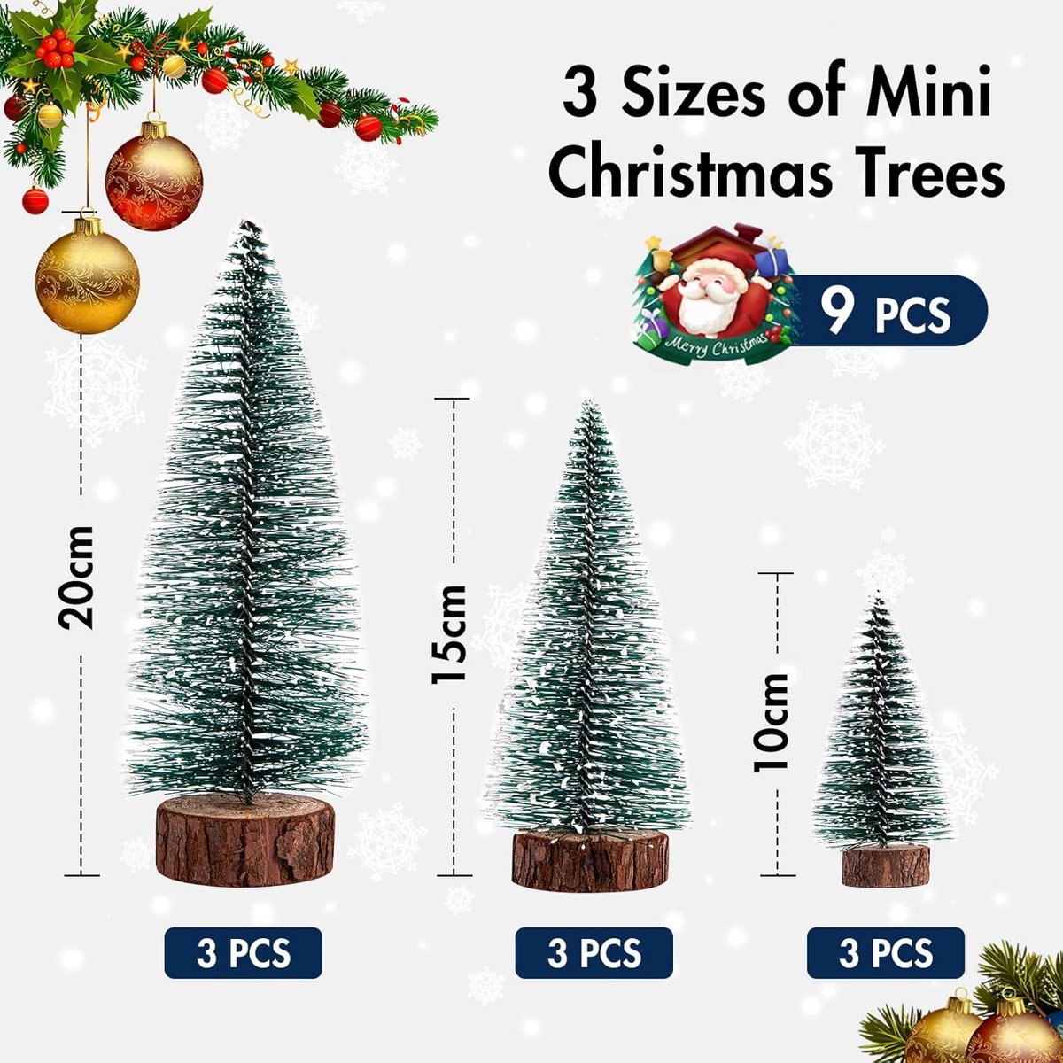 Allecto Premium Kunstkerstboom Miniatuur Set 3
