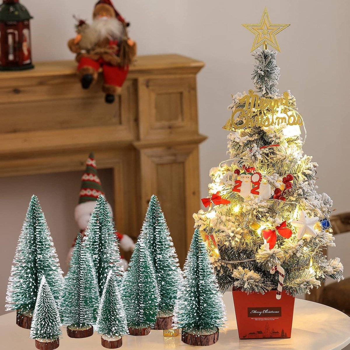 Allecto Premium Kunstkerstboom Miniatuur Set 3