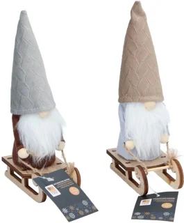 Arti Casa - Gnome op slee - Kerstdecoratie (2 stuks)