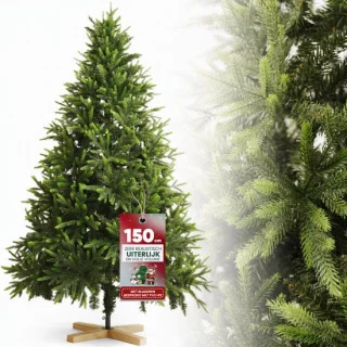 Arvioo kunstkerstboom 150 cm PE PVC mix houten voet