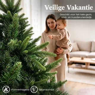 Arvioo kunstkerstboom 180cm automatisch PE PVC mix met warm wit led
