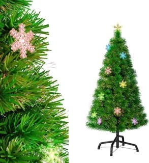 Aufun kunstkerstboom 120 cm met led en sneeuwvlok