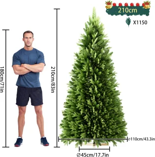 Aufun Kunstkerstboom Edelspar 225 cm met standaard