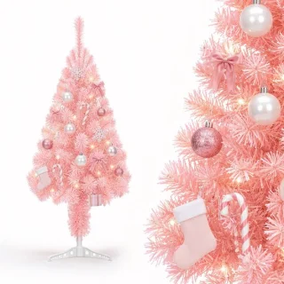 Aufun kunstkerstboom roze 120 cm