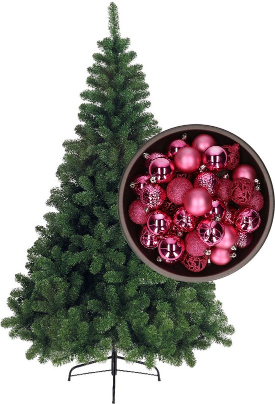 Bellatio Decorations kerstboom 120 cm fuchsia roze