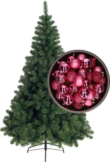 Bellatio Decorations kerstboom 120 cm fuchsia roze