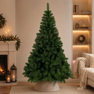 Bellatio Decorations kunst kerstboom H180 cm met kerstboomrok beige