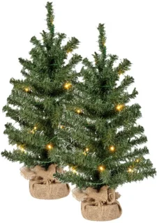 Bellatio Decorations Kunstkerstboom 60 cm - Set van 2
