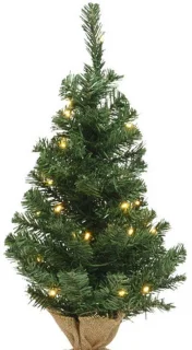 Bellatio Decorations Mini kerstboom set van 2 H45 cm