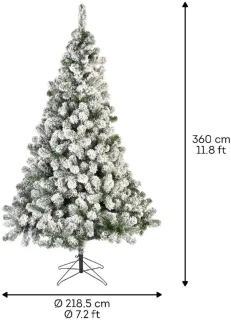 Bellatio Imperial kunstkerstboom 360 cm groen besneeuwd