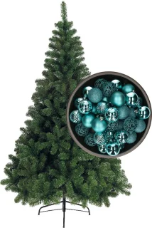 Bellatio kerstboom 120 cm turquoise blauw