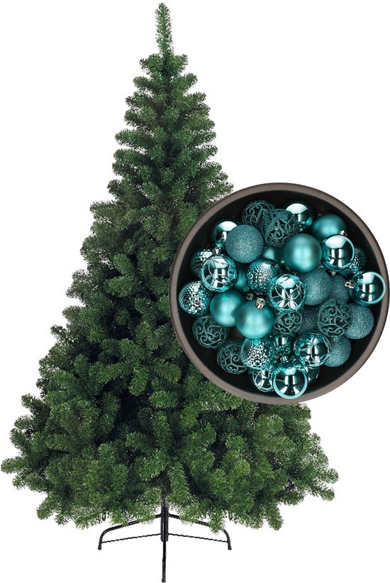 Bellatio kerstboom 120 cm turquoise blauw