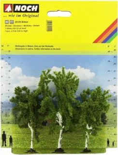 Berkenbomen H0/TT 8-10 cm, set van 3