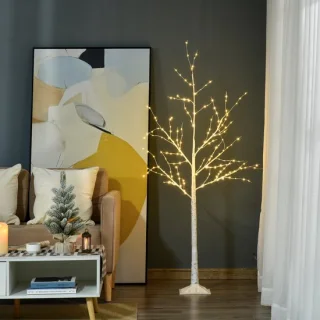 Berkenboom 150 cm met 210 LED-lampjes wit