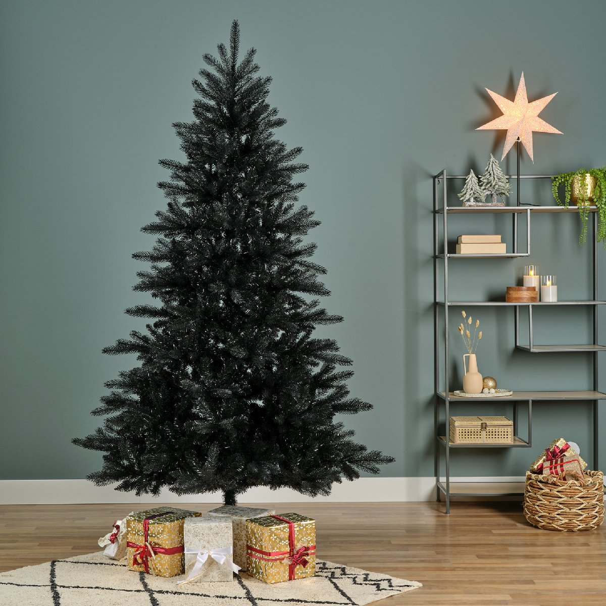 Berlin Fir Kunstkerstboom Zwart 210cm