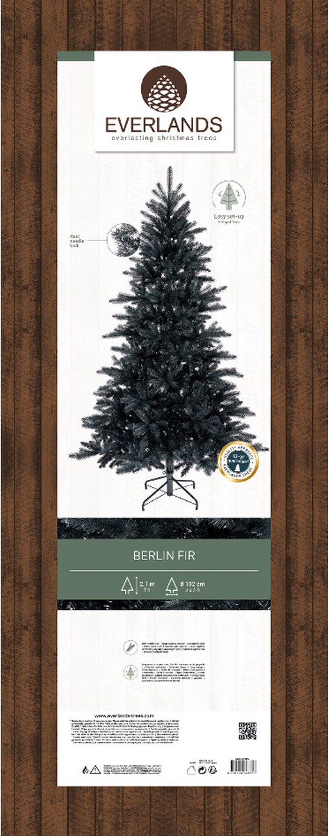 Berlin Fir Kunstkerstboom Zwart 210cm