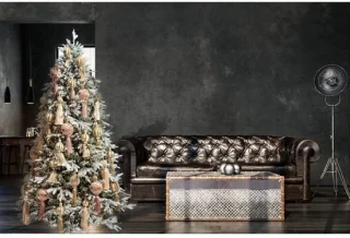 Besneeuwde kerstboom - 180 cm - groen en wit