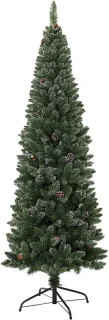 Besneeuwde kerstboom met dennenappels – 180 cm