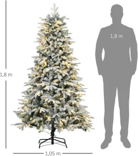 Besneeuwde kunstkerstboom, 180 cm, groen en wit