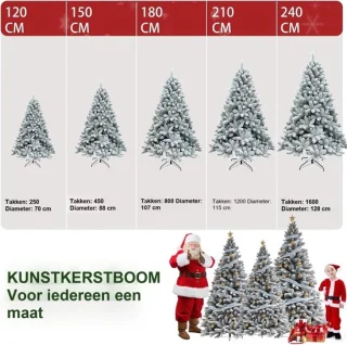 Besneeuwde kunstkerstboom 240 cm met ijzeren kruisvoet