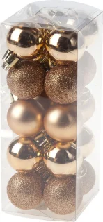 besneeuwde mini kerstboom 35 cm met koperen kerstballen