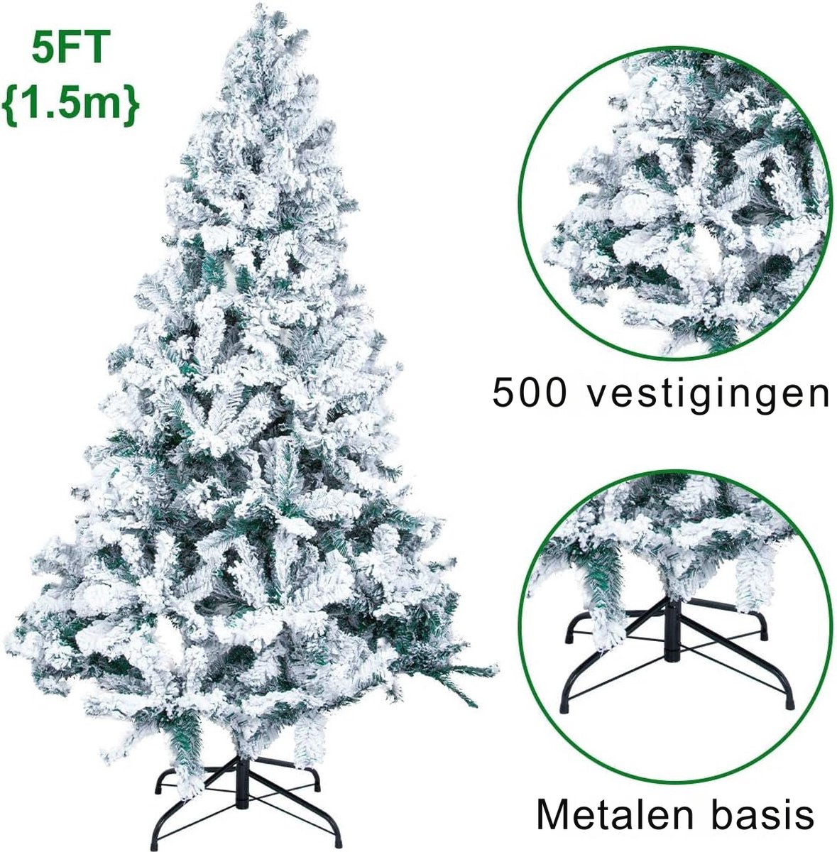 Betoverende Kunstkerstboom 150 cm PVC 500 Takpunten