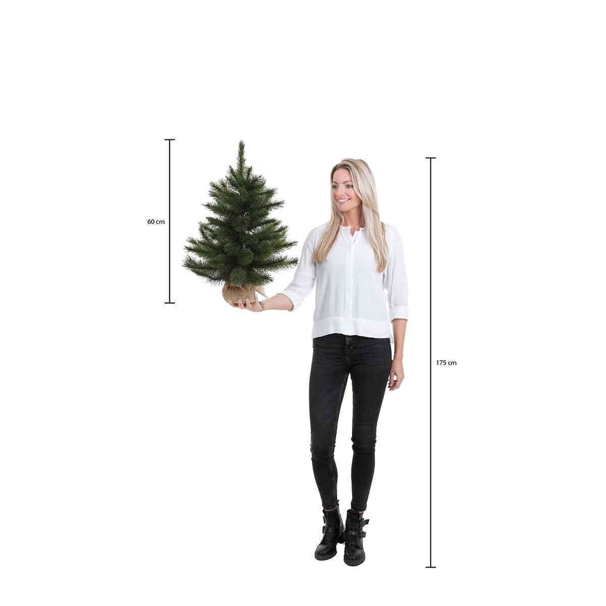 Black Box Creston kunstkerstboom jute berry groen 60x23 cm