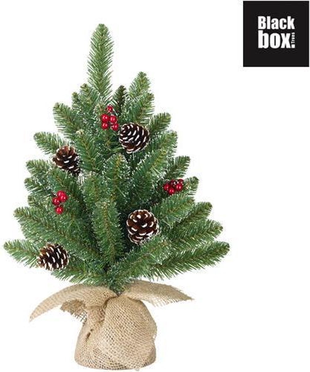 Black Box Creston kunstkerstboom jute berry groen 60x23 cm