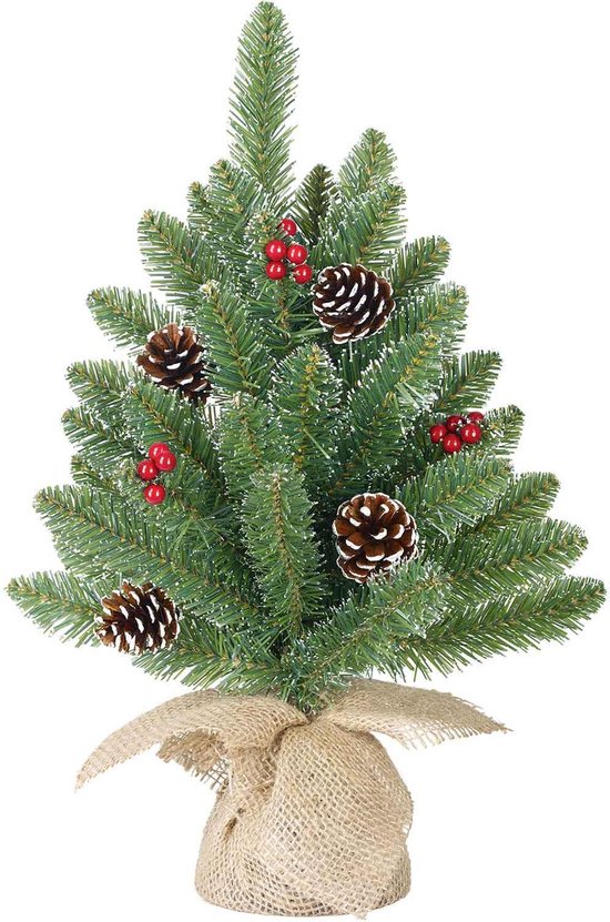 Black Box Creston kunstkerstboom jute berry groen 60x23 cm