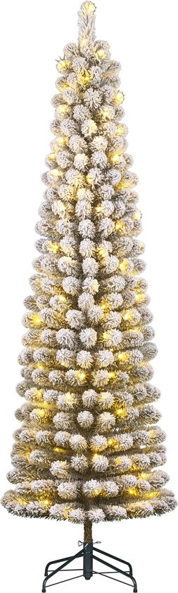 Black Box Trees Charlton Smalle Kunstkerstboom H230 Groen Frosted