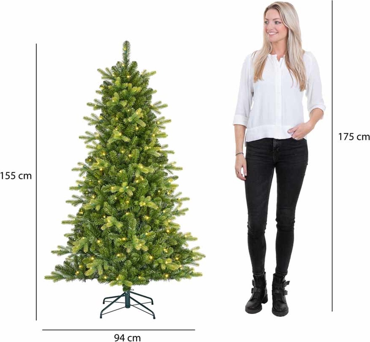 Black Box Trees Dayton kerstboom LED groen 140L 155x94cm