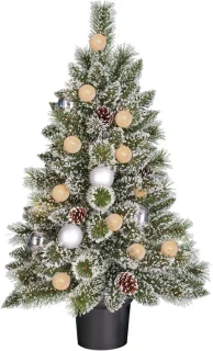 Black Box Trees Kaprun Kunstkerstboom in pot 90 cm - Groen/Zilver