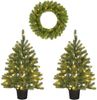 Black Box Trees Nagoya Set - 2 Kerstbomen en 1 Kerstkrans