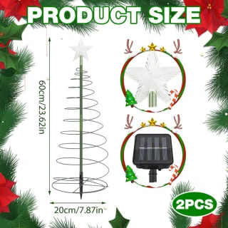 Boraboi® Solar Kerstboom Buitenverlichting 60 cm