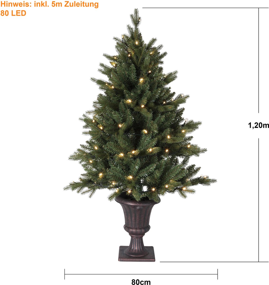 Byske Led Kerstboom 120cm Warm Wit met Pot