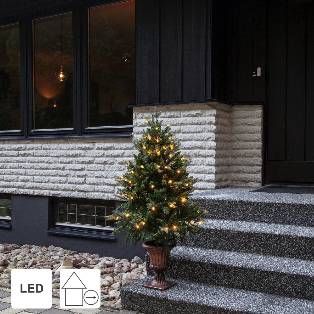 Byske Led Kerstboom 120cm Warm Wit met Pot